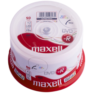 MAXELL DVD-R 275701, 4.7GB, 120min, 16x speed, printable, Cake 50τμχ