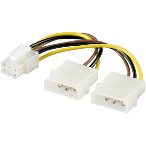 GOOBAY καλώδιο 2x molex 4pin σε 1x 6pin 51360, 0.15m
