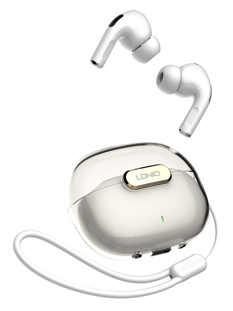 LDNIO earphones με θήκη φόρτισης T02, True Wireless, HiFi, λευκά