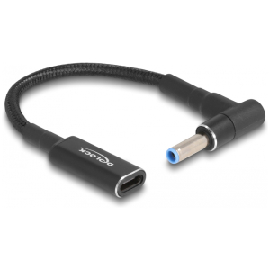 DELOCK καλώδιο τροφοδοσίας 60031, USB-C σε HP 4.5x3.0mm, 15cm, μαύρο