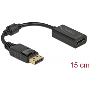 DELOCK αντάπτορας DisplayPort σε HDMI 61011, 1080p/60Hz, Passive, μαύρος