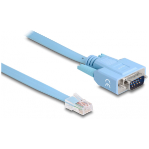 DELOCK καλώδιο serial RS-232 DB9 σε RJ45 63353, 1m, μπλε
