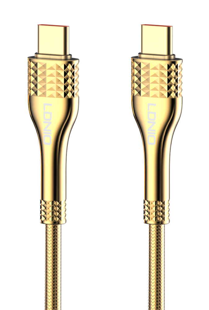 LDNIO καλώδιο USB-C σε USB-C LC651C, 65W, 1m, χρυσό