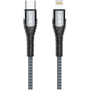 LDNIO καλώδιο Lightning σε USB-C LC112, 30W PD, 2m, γκρι