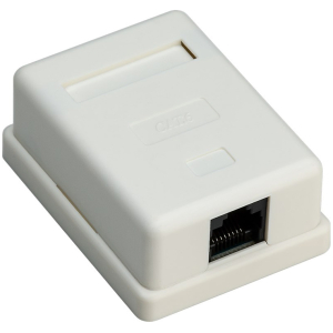 GOOBAY επιτοίχια πρίζα δικτύου 77632, 1 θύρα RJ45, CAT 6 UTP, λευκή