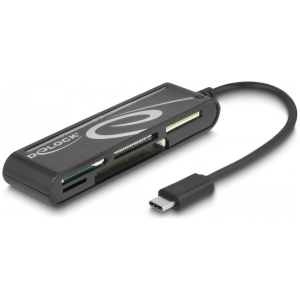 DELOCK card reader 91739 για micro SD/SD/CF/MS/xD, USB-C, μαύρο