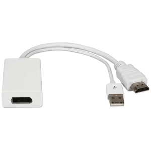 POWERTECH αντάπτορας HDMI σε DisplayPort CAB-H162, USB, 4K, λευκός