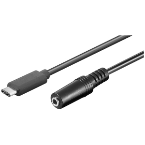 POWERTECH καλώδιο USB-C σε 3.5mm CAB-UC059 αρσενικό σε θηλυκό, 1m, μαύρο