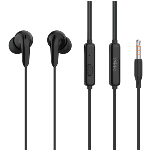 CELEBRAT earphones με μικρόφωνο G26, 3.5mm, 1.2m, μαύρα