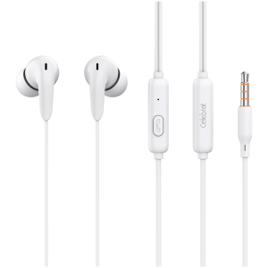 CELEBRAT earphones με μικρόφωνο G26, 3.5mm, 1.2m, λευκά