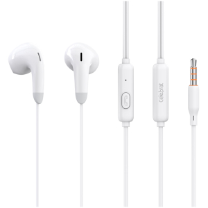 CELEBRAT earphones με μικρόφωνο G27, 3.5mm, 1.2m, λευκά