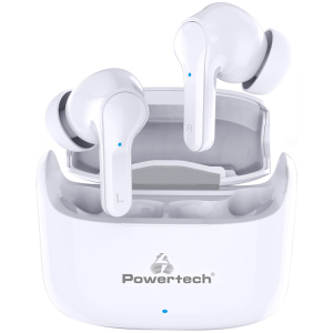 POWERTECH earphones με θήκη φόρτισης Soul, TWS, ANC, 45/400mAh, λευκά