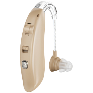 POWERTECH ακουστικό βαρηκοΐας PT-1095 με θήκη, επαναφορτιζόμενο, μπεζ