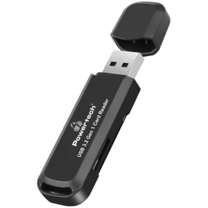POWERTECH card reader PT-1112 για SD & micro SD, USB 3.2, 5Gbps, μαύρο