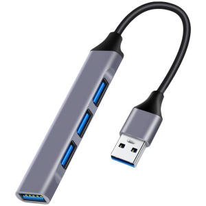 POWERTECH USB hub PT-1114, 4x θυρών, 5Gbps, USB σύνδεση, γκρι