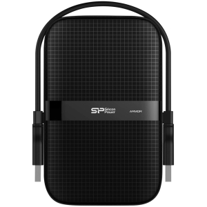 SILICON POWER εξωτερικός HDD Armor A60, 2TB, USB 3.2, μαύρος