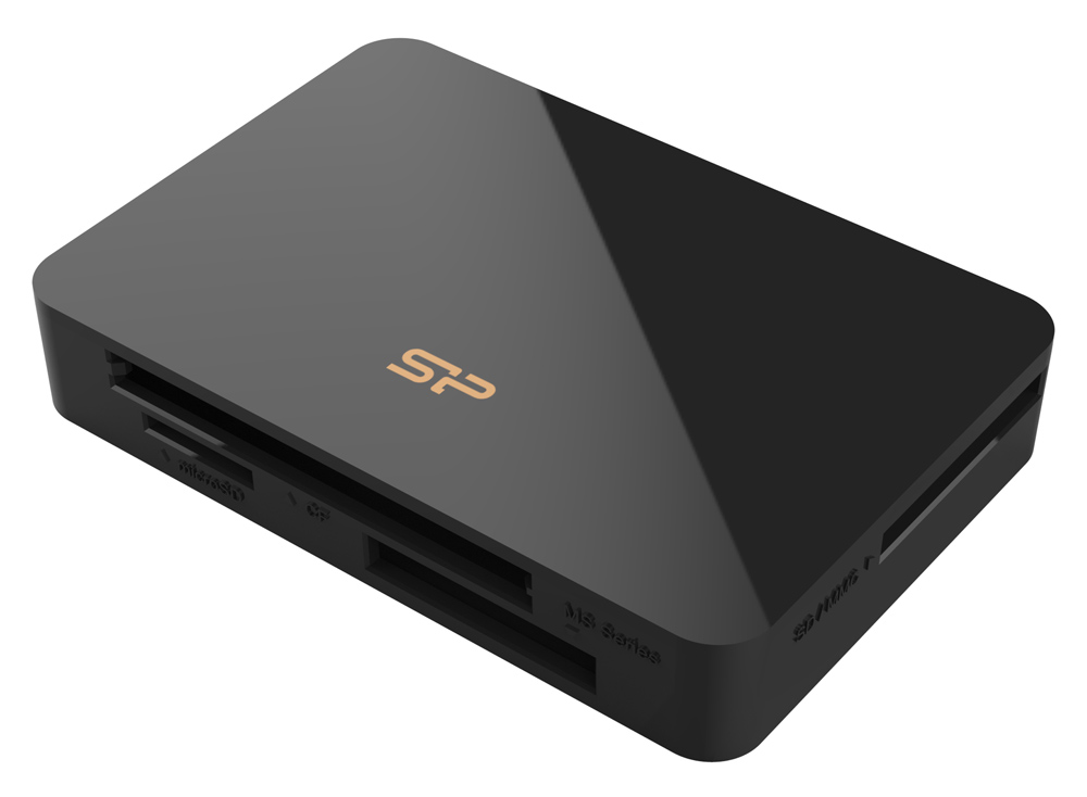 SILICON POWER card reader U3 για SD/microSD/MMC/CF/MS, USB 3.2, μαύρο