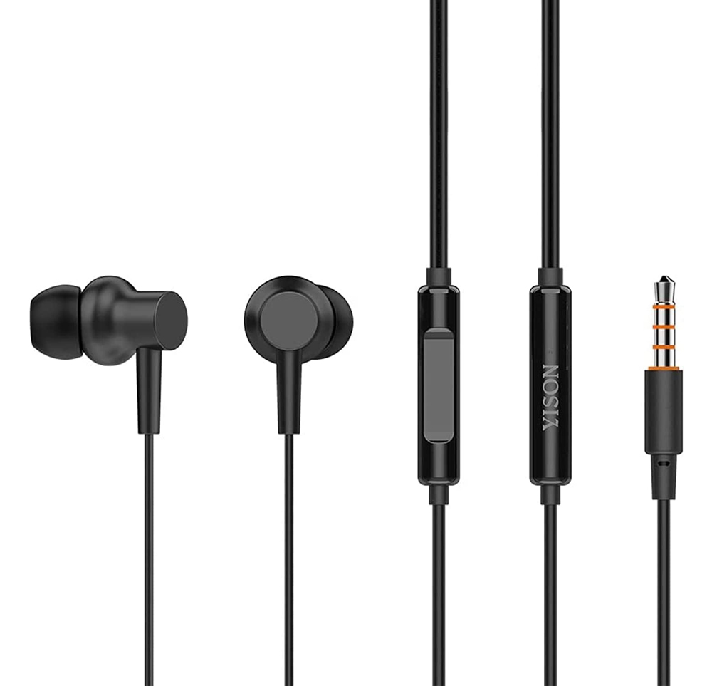 YISON earphones με μικρόφωνο X2, 3.5mm, 1.36m, μαύρα