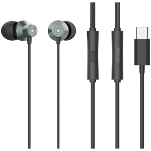 CELEBRAT earphones με μικρόφωνο D15, USB-C, 1.2m, μαύρα