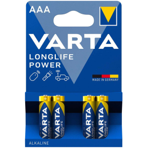 VARTA αλκαλικές μπαταρίες Longlife Power, AAA/LR03, 1.5V, 4τμχ