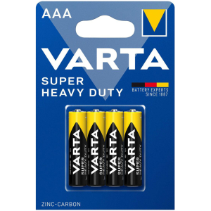 VARTA μπαταρίες Zinc Carbon Super Heavy Duty, AAA/R03, 1.5V, 4τμχ
