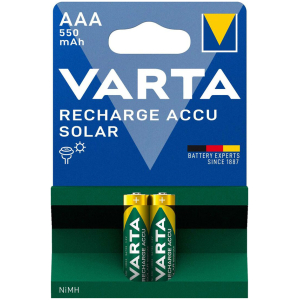 VARTA επαναφορτιζόμενες μπαταρίες λιθίου Solar, AAA, 550mAh, 1.2V, 2τμχ