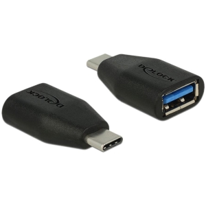 DELOCK αντάπτορας USB-C σε USB 3.1 θηλυκό 65519, 10Gbps, μαύρος