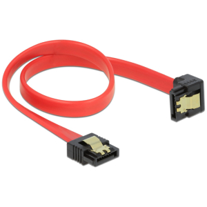 DELOCK καλώδιο SATA 83978, γωνιακό, 6Gb/s, 30cm, κόκκινο