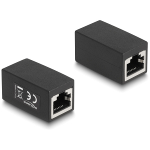 DELOCK σύνδεσμος RJ45 88003, θηλυκό σε θηλυκό, Cat.6, μαύρος