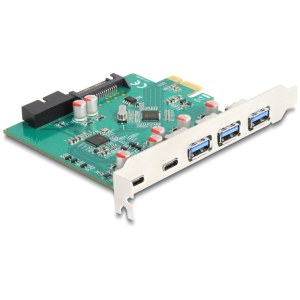DELOCK κάρτα επέκτασης PCIe x1 σε 3x USB/2x USB-C/19-pin 90109, 5Gbps