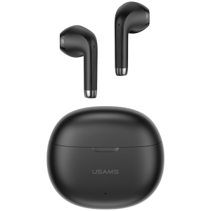 USAMS earphones με θήκη φόρτισης US-YO17, True Wireless, Φ13mm, μαύρα