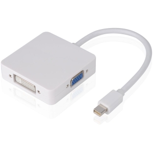 POWERTECH αντάπτορας Mini DisplayPort σε HDMI/DVI/VGA CAB-DP016, λευκός