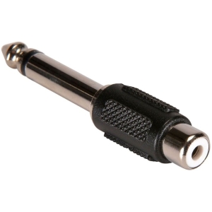 POWERTECH αντάπτορας mono 6.35mm σε RCA CAB-J025, μαύρος, 5τμχ