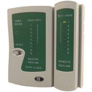 POWERTECH tester καλώδια δικτύου & τηλέφωνου CAB-N044 για RJ11/RJ12/RJ45