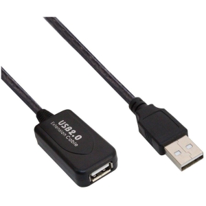 POWERTECH καλώδιο προέκτασης USB CAB-U039 με ενισχυτή, 480Mbps 5m, μαύρο