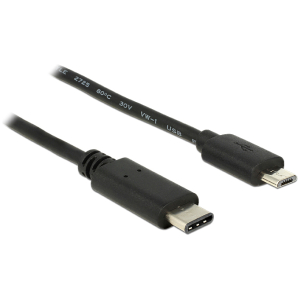 POWERTECH Καλώδιο USB Type-C σε USB Micro CAB-UC011, 1m, μαύρο