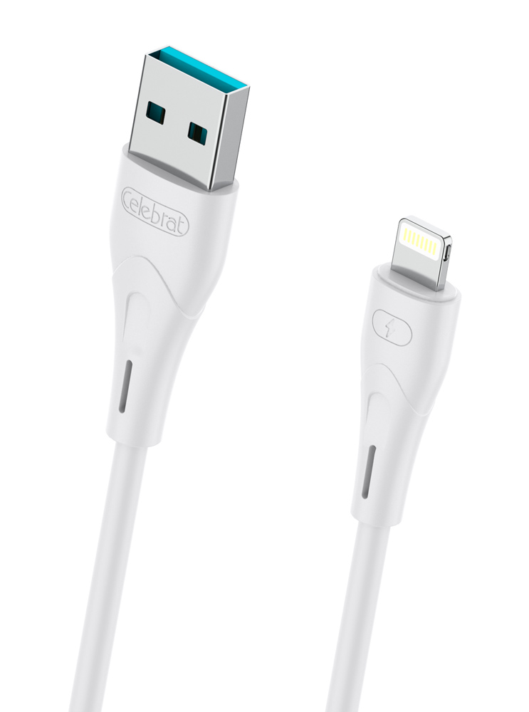 CELEBRAT καλώδιο Lightning σε USB CB-18I, 15W 2.4A, 480Mbps, 1m, λευκό