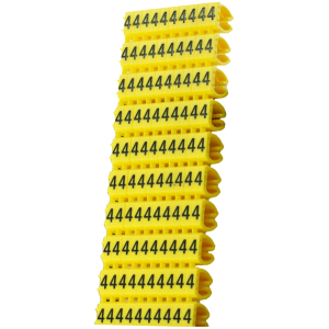POWERTECH Clip αρίθμησης καλωδίου Νο 4, Yellow, 10τεμ.