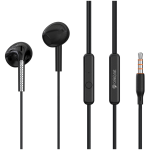 CELEBRAT earphones με μικρόφωνο G28, 3.5mm σύνδεση, Φ10mm, 1.2m, μαύρα