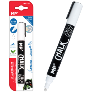 MP μαρκαδόρος υγρής κιμωλίας PE551B, 2.3-2.5mm, λευκός