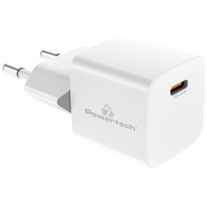 POWERTECH φορτιστής τοίχου PT-1223, USB-C, 20W, λευκός