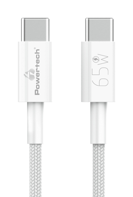 POWERTECH καλώδιο USB-C PTR-0181, 65W, 480Mbps, 1m, λευκό