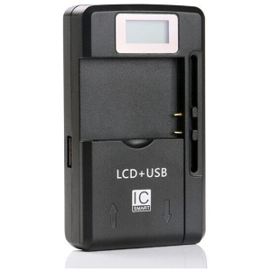 POWERTECH φορτιστής μπαταρίας κινητών QC64 με οθόνη, USB, μαύρος