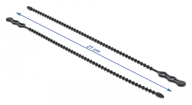 DELOCK reusable δεματικά καλωδίων 18966, 210x4.5mm, μαύρα, 10τμχ