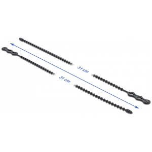 DELOCK reusable δεματικά καλωδίων 18967, 310x4.5mm, μαύρα, 10τμχ