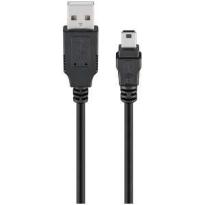 GOOBAY καλώδιο USB 2.0 σε USB mini 50769, copper, 5m, μαύρο