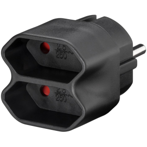 GOOBAY αντάπτορας ρεύματος 51002, 2x Euro, 230V 2.5A, μαύρος
