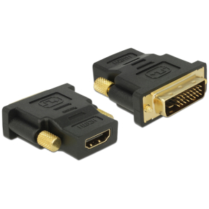 DELOCK αντάπτορας DVI 24+1 σε HDMI 65466, 4K, gold-plated, μαύρος
