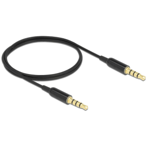 DELOCK καλώδιο 3.5mm 66075, CTIA, 32AWG, 0.5m, μαύρο