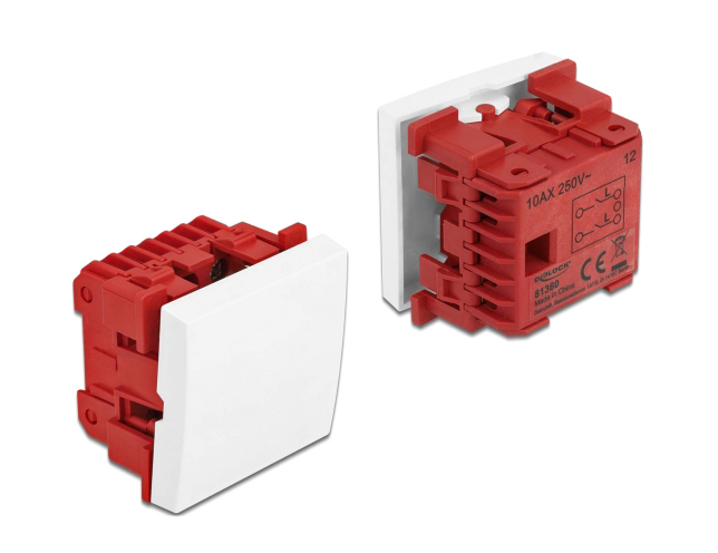 DELOCK module διακόπτης Easy 45 81360, μονός, 2-pole, 1-way, λευκός